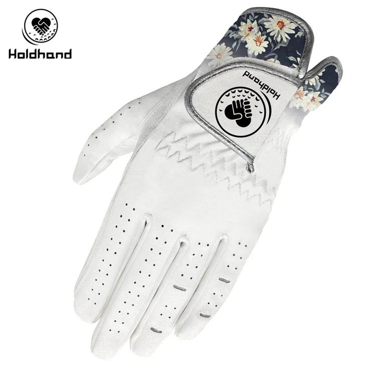 Fashion Pattern Design High Guaranteed Custom Logo PU Cabretta Leather Golf Glove OEM